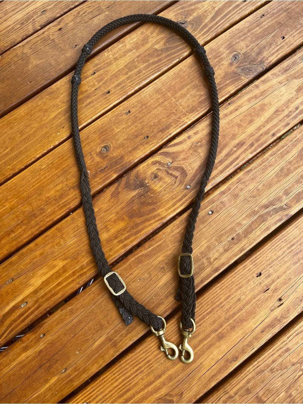 Black cord barrel rein